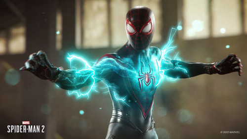 Marvel's Spider-Man 2 Miles Morales blue bio-electricity
