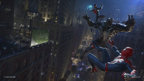 Marvel's Spider-Man 2 Venom vs Peter Parker and Miles Morales Concept Art