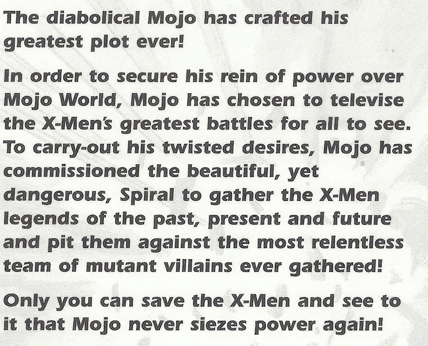 X-Men: Mojo World Manual Plot